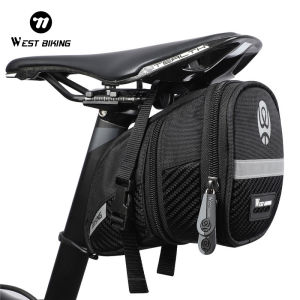 WEST BIKING Bicycle Bag Saddle Bag Rainproof Cycling Bike Rear Seatpost Reflective Bag Bicycle Accessories MTB Road Bicycle Tail Bag Package