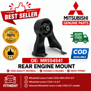 Mitsubishi Genuine Parts Rear Engine Mount OE: MR554541 High Quality Material Durable & Reliable Perfect Fitment for Mitsubishi Lancer Cedia CS3A 2003-2012 A/T CS5A A/T Models