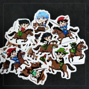 stiker gambar kuda stiker kartun anak sedang berkuda gaya clasik isi 16 pcs