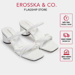 Erosska - Dép cao gót thời trang quai dây mảnh đan xoắn màu đen - EM104