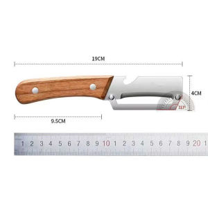 【Buy 1 get 1】2in1 Kitchen Peeler And Opener Stainless Steel with Non-Slip Wooden Handle New multifunctional stainless steel peeler bottle opener solid wood thickenedfruit and vegetable peeler suitable for sugarcane pumpkin fruit kitchen gadgets