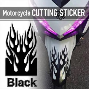 SQMETR Reflective Design Motorcycle Sticker Waterproof Flame Pattern Reflective Decal Durable Automotive Vinyl Material Vehicle Decoration Sticker Motorcycle Decoration