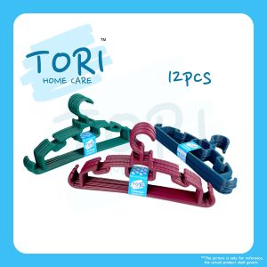 TORI HOME 12pcs Hanger Drying Hanger Adult Hanger Clothes Penyangkut Baju Plastik Colourful Baraju Hanger Murah Hanger
