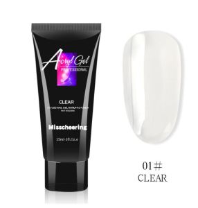 1 แถม 1 ลดล้างสต็อก 🔥🔥เจลต่อเล็บ โพลีเจล POLYGEL เนื้อใส ขาว ชมพู นู้ด ขนาด 15 ml พร้อม ทิปต่อเล็บ 10 ขนาดขนาดละ 1 ชิ้น