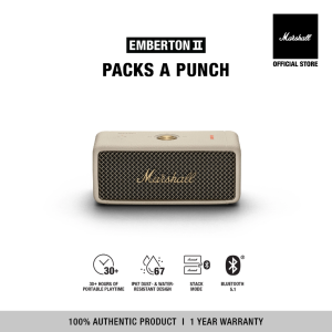 Marshall EMBERTON II wireless Bluetooth speaker IPX7 waterproof sports speakers 30 hours of battery life stereo bass outdoor portable