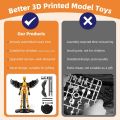 Upgraded T13 Action Figure with Wings and Holder -[Assembly Completed] Dummy 13 Robot, 3D Printed Flexible Titan Gift, Multi-Jointed Desk Executive Toy - 5.3 inch (Gold). 