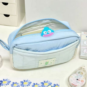 Aoduoyaya Dopamine Spliced Pencil Case Large Capacity 3-Layer Storage Color-Block Pencil Cases Bag Stationery Bag