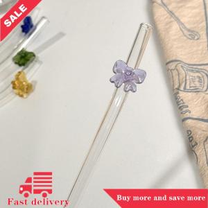 [COD] 1pc 8mm Glass Straw Reusable Drinking Straws Cute Butterfly Heat-Resistant Straw For Festival Party Wedding Cocktail Bar Beachs