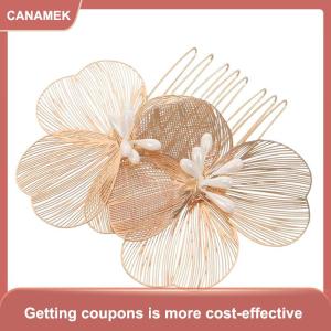【CANAMEK 】 Ancient Style Flower Hair Clip For Women Girls Wedding Hair Accessories Bride Wedding Hair Combs Bridesmaid Headpiece Gifts