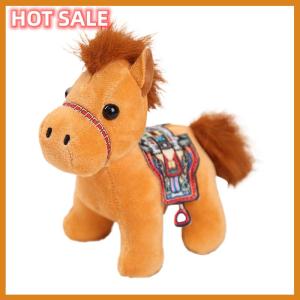 🔥🔥🔥dingdaocunz 10CM Cute Mini Horse Pendant Keychian Plush Toy Kawaii Animal Simulation Stuffed Doll Bag Decor Children Zodiac Horse Gifts
