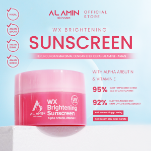 Alamin Skincare WX Brightening Sunscreen Melindungi Paparan Sinar Matahari Untuk Kulit Kusam Flek Ringan Warna Kulit Tidak Merata Bekas Jerawat BPOM