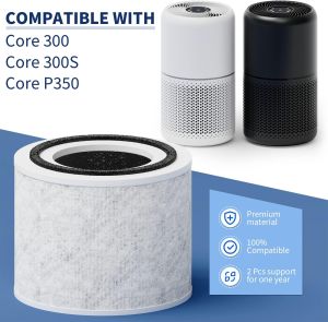 🔥 ของแท้ 🔥 สำหรับ แผ่นกรอง ไส้กรองอากาศ Levoit Core P350 air purifier Filter HEPA&Active Carbon 2in1 ส้กรองเครื่องฟอกอากาศแบบเปลี่ยน แผ่นกรองอากาศ เครื่องฟอกอากาศ รุ่น Nano Protect กรองฝุ่น PM2.5 กำจัดอนุภาคขนาด 0.3 ไมครอนได้ 99.99%