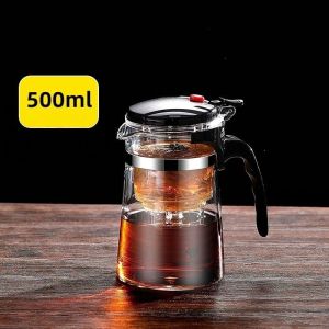 Teapot Glass Chinese Tea Maker with Infuser Lid Filter Office Picnic Home Kettle Coffee Glass 茶壶