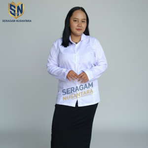 Seragam Nusantara - Baju PDL PDH Pria Perempuan Kemeja Dinas Model Perawat Paskibra Saku Bawah - saku atas Warna putih