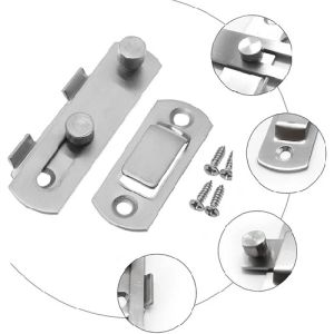 Chốt Móc Cài Cửa Ngang Khóa Nhanh Inox Dày Sáng Bóng An Toàn Bền Bỉ Tính Thẩm Mĩ Cao Các Loại Cửa Sổ Cửa Tủ