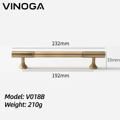[SG STOCK] VINOGA Cabinet Handle Furniture Handle V108B Wardrobe Kitchen Cabinet Brass Handle Solid Drawer Pulls Kitchen Cupboard Hardware｜Furniture Knobs and T Bar Handle