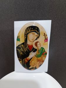 Miếng dán decal in hình Mẹ Chúa 6.5x6(cm) dán bề mặt xe hoặc điện thoại - quà tặng công giáo