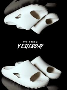 Mens open-toe clogs beach shoes non-slip soft-soled closed-toe sandals