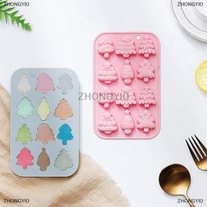 [COD] ZHONGYI0 Giáng sinh Silicone Baking khuôn Cây giáng sinh kỳ nghỉ Silicone khuôn xà phòng kẹo khuôn cho sô cô la Jello nướng khuôn
