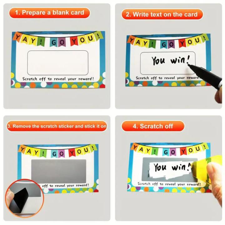 （Super Fun）50pcs (cards+scratch Stickers) DIY Make Your Own Scratch ...