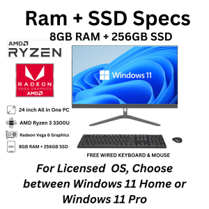 Secware AIO PC - All in One PC (Low Gaming | Work | Study) Amd Ryzen 3 Radeon Vega 6 Graphics