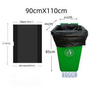 100 garbage plastic bags Biodegradable trash can trash bag Eco-friendly disposable black trash bag [Small medium large XL XXL XXXL] Trash can can be home commercial restaurant trash bag