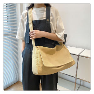 Fashion Casual One Shoulder Mobile Phone Bag Womens Crossbody Bag Solid Color Simple Canvas Bag
