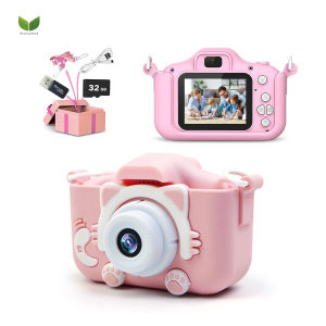 Toy Camera With 32GB Memory Card For Kids Front Rear Dual Digital Camera with 2 Inch 1080P HD Screen And 20 MP CameraEducational Toy Outdoor Play For 3-12 Years Girls Boys