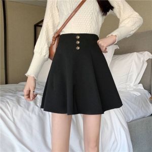 🔥[D051] Chân váy XÒE PHỐI NÚT màu trơn vải mịn dáng ngắn hàng Quảng Châu cực HOT - kholenqc