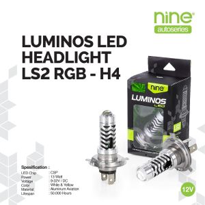 LUXIMOS Lampu Depan Motor Mini Laser Projie Devil Eye RGB H4 Putih Kuning LS2 - NINE AUTOSERIES