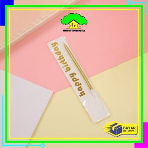 MI-C1357 Lilin Ulang Tahun Metalik Happy Birthday Lilin Panjang Kue Ulang Tahun Metallic Warna