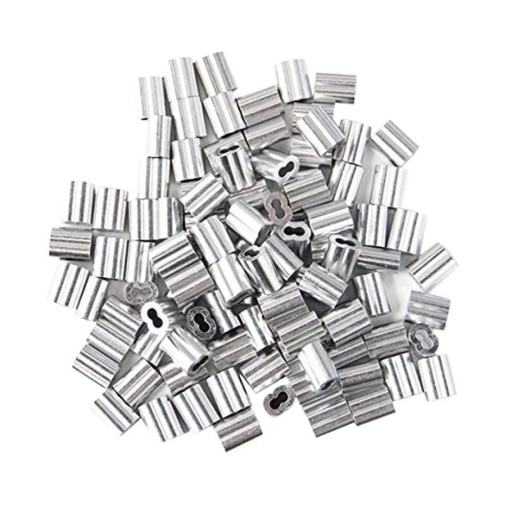 120x Aluminum Crimping Loop Sleeve for 2mm Diameter Wire Rope and Cable ...