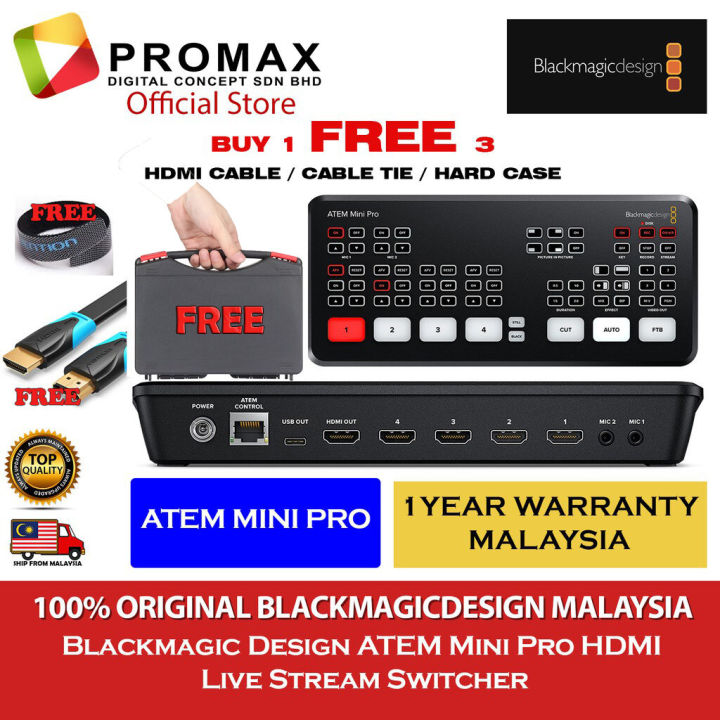 Blackmagic Design Atem Pro Live Stream Switcher ฟรี (สายเคเบิล/สายผูก ...