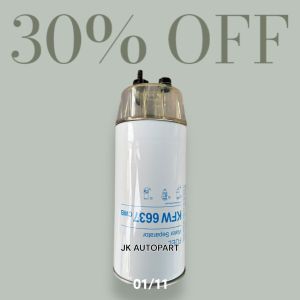 กรองโซล่าดักน้ำ MITSUBISHI FUSO ใหม่ KFW 6637CWB ยี่ห้อ K-FLO แท้ รหัสแท้ MX908543MD กรองดักน้ำฟูโซ่/EBNHP