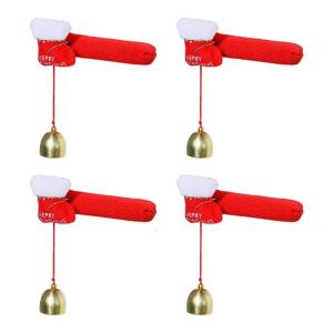 4 Pieces Christmas Elastic Door Handle Sleeves Festives Holiday Decorations Soft Fabric Covers For Seasonal Styling