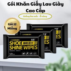 Khăn Giấy Lau Giày Cao Cấp  – Set 5 Gói ( 12 Miếng/Gói ) – Làm Sạch Giày Nhanh An Toàn Cho Da Tay