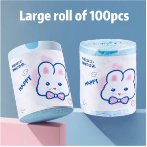 100/50pcs 45x50cm Drawstring Garbage Bag Cute Pattern Garbage Plastic Bag with Drawstring Handles
