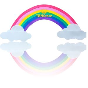 Hiasan Dinding Pelangi & Awan (35x90 cm) hiasan kelas Pintu Jendela Tembok Mading pojok baca Paud TK SD