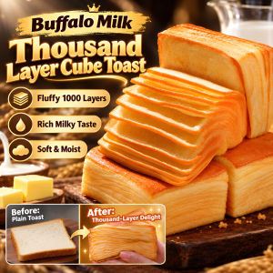 Water Buffalo Milk Toast Thousand Layer Cube Toast Soft Fluffy Milky Flavour Fresh Bakery Bread Breakfast Snack Dessert
