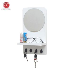 Rak Tempat Gantungan Kunci Key Holder Kapstok Kayu Dengan Kaca Cermin Aesthetic Gantung Dinding