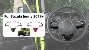 Cornerr JeCar Auto Steering Wheel Decoration Pannel Covers ABS Trim For Suzuki Jimny 2019 Up Interior Stickers Car Accessories 4P7H5