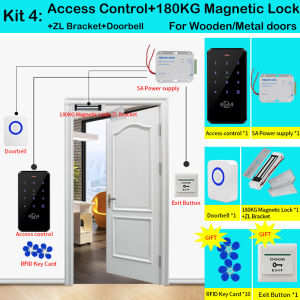 Boland ชุดระบบควบคุมการเข้าออกประตู IP68แป้นควบคุมการเข้าออกด้วย RFID กลางแจ้งกันน้ำ + แหล่งจ่ายไฟ + ล็อคการตีแม่เหล็กไฟฟ้า