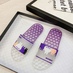 [Free Shipping] Womens Summer New Fashion Crystal Transparent Indoor Home Bath Non-Slip Odor-Resistant Student Outdoor Flat Slippers