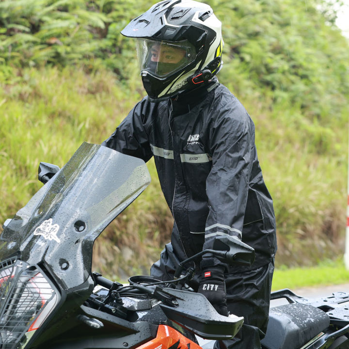 AXIO City Goods Motorcycle Riding Rain Coat Suit (Black) New Motorcycle  Riding Raincoat Waterproof Motorcyclist Motocross Suit Rain Pants&Raincoat 