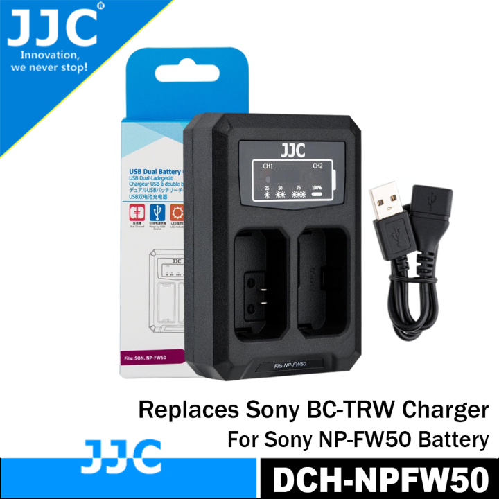 JJC Dual USB Charger for NP-FW50 Battery of Sony Camera ZV-E10