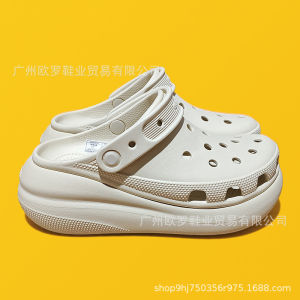 Crocs  Womens Puff Clog Sandals with Thick Soles Height-Increasing Beach Shoes Non-Slip Soft Sole Slippers Cloud Clog Outdoor Sandals