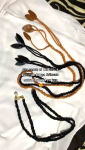 Ikat Pinggang Tali Kepang Mutiara & Mutiara Daun / Ikat Pinggang Kepang Mutiara /Ikat Pinggang Mutiara Coklat Putih Hitam Daun Coklat / Ikat Pinggang Tali Kepang Mutiara / Ikat Pinggang Remaja / Ikat Pinggang Murah / Ikat Pinggang Daun