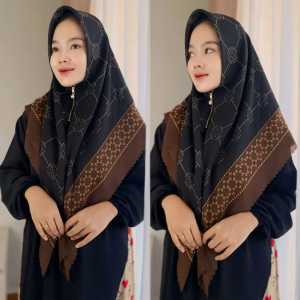 Jilbab Instan Resleting Motif Floral Modern 2025
