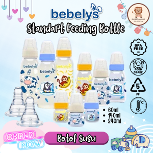 Bebelys Botol Susu Standard Peristaltik 60ml / 140ml / 240ml Botol Susu Bayi BPA Free Food Grade