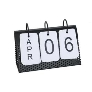 Elegant Flipping Calendar Tabletop Permanent Calendar with Day Month Displays for Office Living Room Desk Decoration